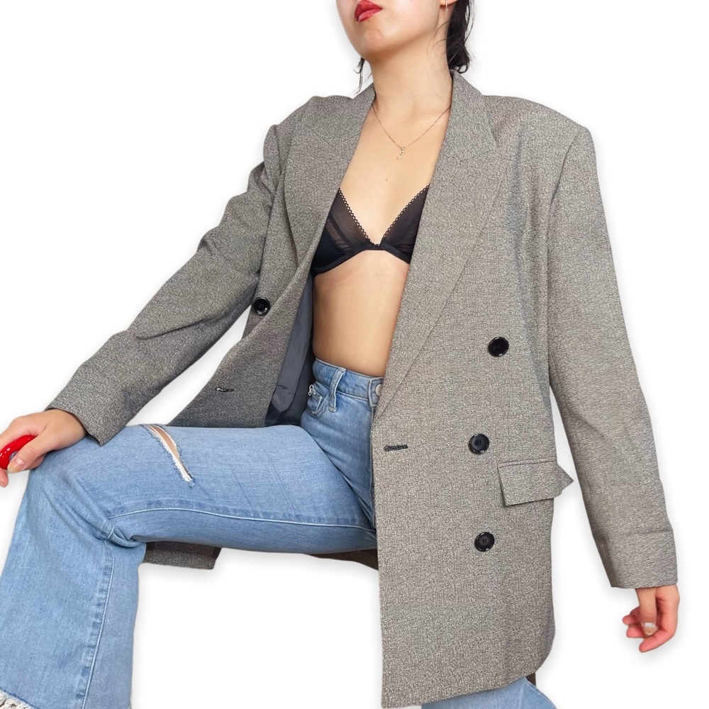 $1280 Isabel Marant Grey Double Breasted Blazer Size 34 - Picture 3 of 16